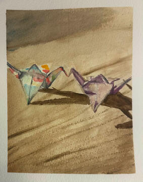Watercolor Cranes